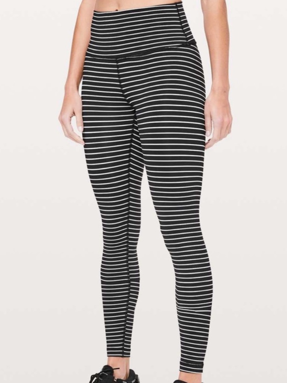 Lululemon Wunder Under HR Tight Luxtreme Parallel Stripe black white